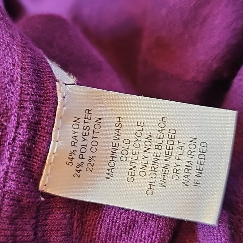 LOFT VIOLET PURPLE BOLERO STYLE OPEN FRONT LIGHTWEIGHT CARDIGAN SWEATER - Picture 13 of 14